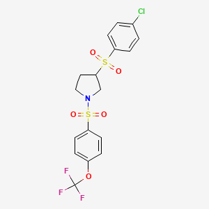 molecular formula C17H15ClF3NO5S2 B6429025 3-(4-chlorobenzenesulfonyl)-1-[4-(trifluoromethoxy)benzenesulfonyl]pyrrolidine CAS No. 1705553-39-4