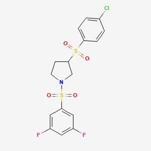 3-(4-chlorobenzenesulfonyl)-1-(3,5-difluorobenzenesulfonyl)pyrrolidine