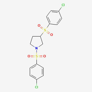 molecular formula C16H15Cl2NO4S2 B6429037 1,3-bis(4-chlorobenzenesulfonyl)pyrrolidine CAS No. 1705657-40-4