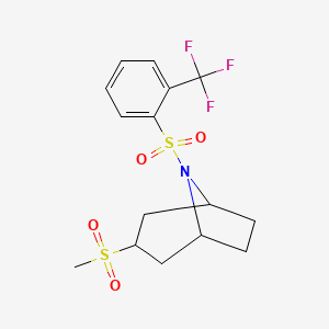 3-methanesulfonyl-8-[2-(trifluoromethyl)benzenesulfonyl]-8-azabicyclo[3.2.1]octane