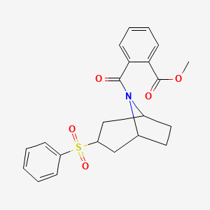 molecular formula C22H23NO5S B6429065 methyl 2-[3-(benzenesulfonyl)-8-azabicyclo[3.2.1]octane-8-carbonyl]benzoate CAS No. 1705272-78-1