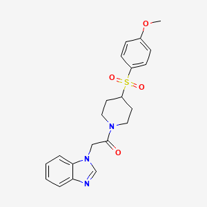 molecular formula C21H23N3O4S B6429066 2-(1H-1,3-benzodiazol-1-yl)-1-[4-(4-methoxybenzenesulfonyl)piperidin-1-yl]ethan-1-one CAS No. 1705786-87-3