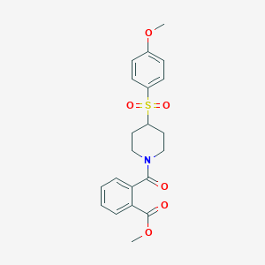 molecular formula C21H23NO6S B6429073 methyl 2-[4-(4-methoxybenzenesulfonyl)piperidine-1-carbonyl]benzoate CAS No. 1706335-53-6
