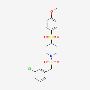 1-[(3-chlorophenyl)methanesulfonyl]-4-(4-methoxybenzenesulfonyl)piperidine