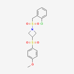 molecular formula C17H18ClNO5S2 B6429089 1-[(2-chlorophenyl)methanesulfonyl]-3-(4-methoxybenzenesulfonyl)azetidine CAS No. 1704512-46-8