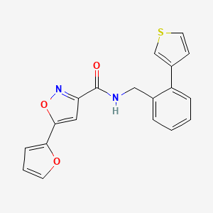 molecular formula C19H14N2O3S B6429104 5-(furan-2-yl)-N-{[2-(thiophen-3-yl)phenyl]methyl}-1,2-oxazole-3-carboxamide CAS No. 1705296-39-4