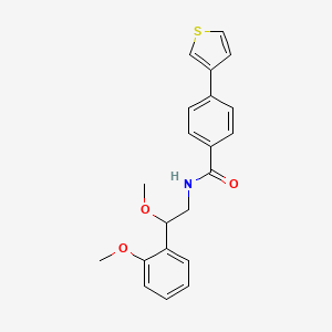 molecular formula C21H21NO3S B6429107 N-[2-methoxy-2-(2-methoxyphenyl)ethyl]-4-(thiophen-3-yl)benzamide CAS No. 1705297-19-3