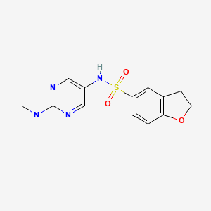 molecular formula C14H16N4O3S B6429110 N-[2-(dimethylamino)pyrimidin-5-yl]-2,3-dihydro-1-benzofuran-5-sulfonamide CAS No. 2329512-37-8