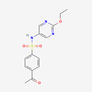 4-acetyl-N-(2-ethoxypyrimidin-5-yl)benzene-1-sulfonamide