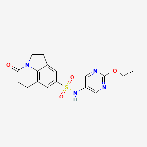 molecular formula C17H18N4O4S B6429154 N-(2-ethoxypyrimidin-5-yl)-11-oxo-1-azatricyclo[6.3.1.0^{4,12}]dodeca-4,6,8(12)-triene-6-sulfonamide CAS No. 2329522-10-1