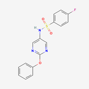 molecular formula C16H12FN3O3S B6429157 4-fluoro-N-(2-phenoxypyrimidin-5-yl)benzene-1-sulfonamide CAS No. 2327905-42-8
