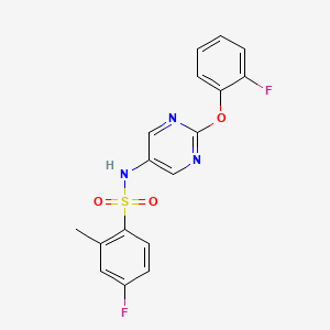 4-fluoro-N-[2-(2-fluorophenoxy)pyrimidin-5-yl]-2-methylbenzene-1-sulfonamide