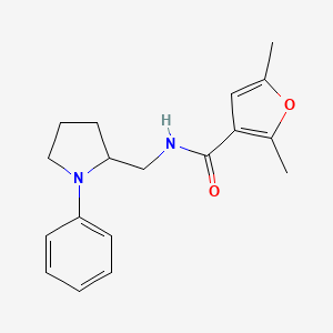 molecular formula C18H22N2O2 B6429216 2,5-dimethyl-N-[(1-phenylpyrrolidin-2-yl)methyl]furan-3-carboxamide CAS No. 1705701-94-5