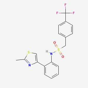 molecular formula C18H15F3N2O2S2 B6429241 N-[2-(2-methyl-1,3-thiazol-4-yl)phenyl]-1-[4-(trifluoromethyl)phenyl]methanesulfonamide CAS No. 1705322-31-1