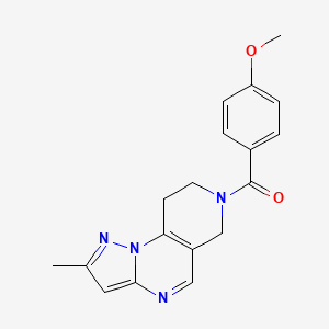 molecular formula C18H18N4O2 B6429253 11-(4-methoxybenzoyl)-4-methyl-2,3,7,11-tetraazatricyclo[7.4.0.0^{2,6}]trideca-1(9),3,5,7-tetraene CAS No. 1706291-14-6