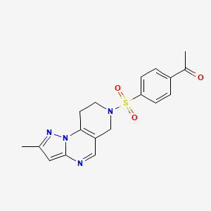 1-[4-({4-methyl-2,3,7,11-tetraazatricyclo[7.4.0.0^{2,6}]trideca-1(9),3,5,7-tetraen-11-yl}sulfonyl)phenyl]ethan-1-one