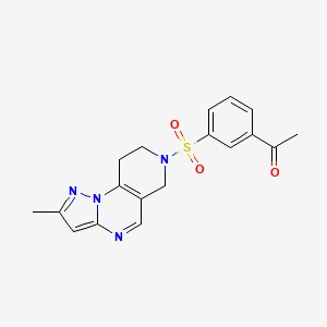 molecular formula C18H18N4O3S B6429265 1-[3-({4-methyl-2,3,7,11-tetraazatricyclo[7.4.0.0^{2,6}]trideca-1(9),3,5,7-tetraen-11-yl}sulfonyl)phenyl]ethan-1-one CAS No. 1705429-90-8