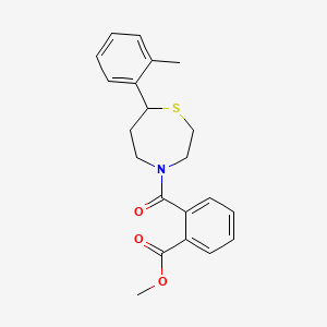 molecular formula C21H23NO3S B6429282 methyl 2-[7-(2-methylphenyl)-1,4-thiazepane-4-carbonyl]benzoate CAS No. 1705932-35-9