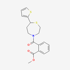 molecular formula C18H19NO3S2 B6429296 methyl 2-[7-(thiophen-2-yl)-1,4-thiazepane-4-carbonyl]benzoate CAS No. 1704559-45-4