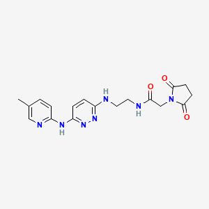 molecular formula C18H21N7O3 B6429300 2-(2,5-dioxopyrrolidin-1-yl)-N-[2-({6-[(5-methylpyridin-2-yl)amino]pyridazin-3-yl}amino)ethyl]acetamide CAS No. 2329492-58-0
