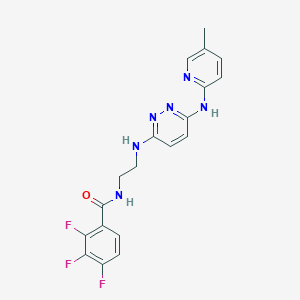 molecular formula C19H17F3N6O B6429305 2,3,4-trifluoro-N-[2-({6-[(5-methylpyridin-2-yl)amino]pyridazin-3-yl}amino)ethyl]benzamide CAS No. 2329535-52-4