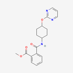 molecular formula C19H21N3O4 B6429310 methyl 2-{[(1r,4r)-4-(pyrimidin-2-yloxy)cyclohexyl]carbamoyl}benzoate CAS No. 2549023-44-9