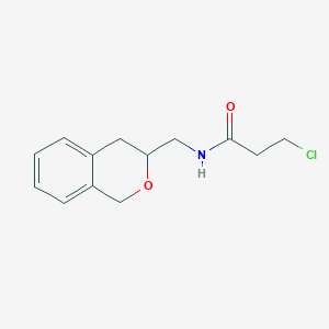 molecular formula C13H16ClNO2 B6429325 3-chloro-N-[(3,4-dihydro-1H-2-benzopyran-3-yl)methyl]propanamide CAS No. 1706097-83-7