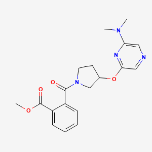 molecular formula C19H22N4O4 B6429365 methyl 2-(3-{[6-(dimethylamino)pyrazin-2-yl]oxy}pyrrolidine-1-carbonyl)benzoate CAS No. 1705532-69-9