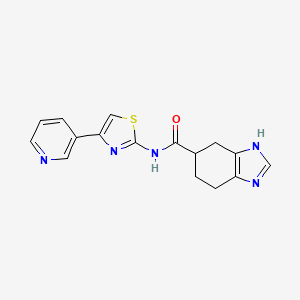molecular formula C16H15N5OS B6429385 N-[4-(pyridin-3-yl)-1,3-thiazol-2-yl]-4,5,6,7-tetrahydro-1H-1,3-benzodiazole-5-carboxamide CAS No. 1706310-80-6
