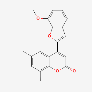 molecular formula C20H16O4 B6429412 4-(7-methoxy-1-benzofuran-2-yl)-6,8-dimethyl-2H-chromen-2-one CAS No. 637752-33-1
