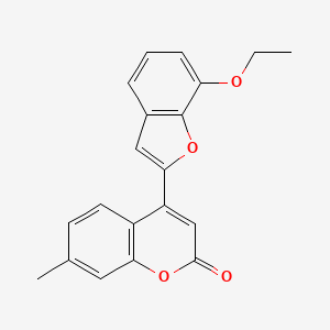 molecular formula C20H16O4 B6429422 4-(7-ethoxy-1-benzofuran-2-yl)-7-methyl-2H-chromen-2-one CAS No. 637752-23-9