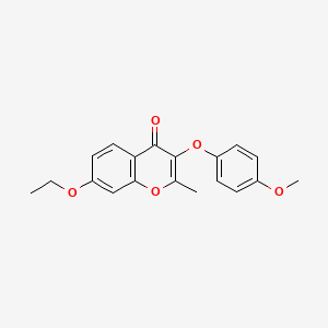 molecular formula C19H18O5 B6429433 7-ethoxy-3-(4-methoxyphenoxy)-2-methyl-4H-chromen-4-one CAS No. 682778-69-4
