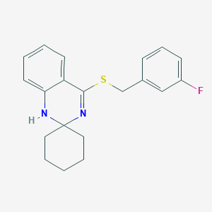 molecular formula C20H21FN2S B6429461 4'-{[(3-fluorophenyl)methyl]sulfanyl}-1'H-spiro[cyclohexane-1,2'-quinazoline] CAS No. 893787-27-4