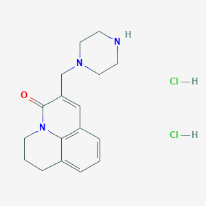 3-[(piperazin-1-yl)methyl]-1-azatricyclo[7.3.1.0^{5,13}]trideca-3,5,7,9(13)-tetraen-2-one dihydrochloride