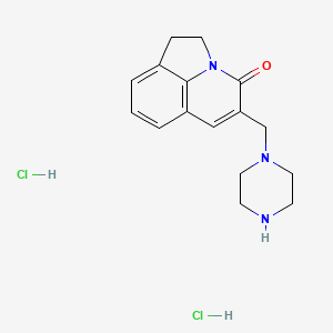 molecular formula C16H21Cl2N3O B6429502 10-[(piperazin-1-yl)methyl]-1-azatricyclo[6.3.1.0^{4,12}]dodeca-4(12),5,7,9-tetraen-11-one dihydrochloride CAS No. 1807982-55-3