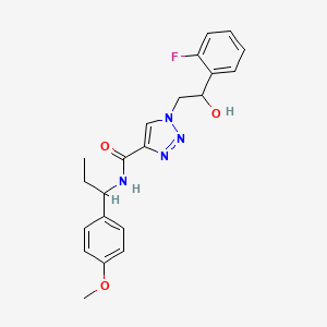 molecular formula C21H23FN4O3 B6429504 1-[2-(2-fluorophenyl)-2-hydroxyethyl]-N-[1-(4-methoxyphenyl)propyl]-1H-1,2,3-triazole-4-carboxamide CAS No. 2034598-31-5