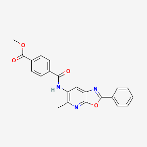 molecular formula C22H17N3O4 B6429509 methyl 4-({5-methyl-2-phenyl-[1,3]oxazolo[5,4-b]pyridin-6-yl}carbamoyl)benzoate CAS No. 2034467-80-4