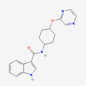 molecular formula C19H20N4O2 B6429521 N-[(1r,4r)-4-(pyrazin-2-yloxy)cyclohexyl]-1H-indole-3-carboxamide CAS No. 2034223-51-1