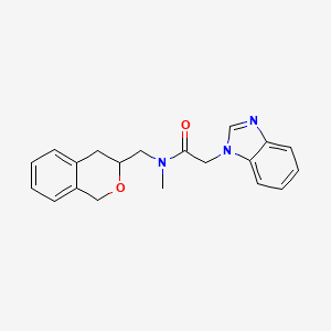 molecular formula C20H21N3O2 B6429528 2-(1H-1,3-benzodiazol-1-yl)-N-[(3,4-dihydro-1H-2-benzopyran-3-yl)methyl]-N-methylacetamide CAS No. 2034205-15-5