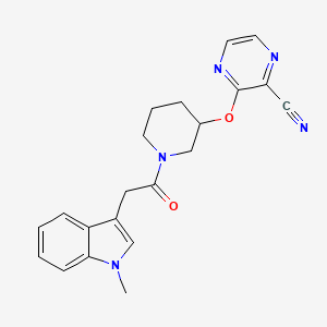 molecular formula C21H21N5O2 B6429551 3-({1-[2-(1-methyl-1H-indol-3-yl)acetyl]piperidin-3-yl}oxy)pyrazine-2-carbonitrile CAS No. 2034502-67-3