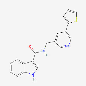 molecular formula C19H15N3OS B6429560 N-{[5-(thiophen-2-yl)pyridin-3-yl]methyl}-1H-indole-3-carboxamide CAS No. 2034410-61-0