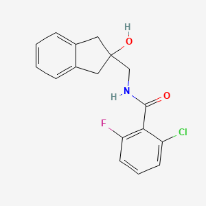 molecular formula C17H15ClFNO2 B6429561 2-chloro-6-fluoro-N-[(2-hydroxy-2,3-dihydro-1H-inden-2-yl)methyl]benzamide CAS No. 2034601-93-7
