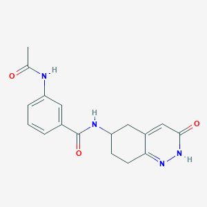 3-acetamido-N-(3-oxo-2,3,5,6,7,8-hexahydrocinnolin-6-yl)benzamide