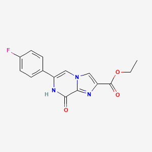 molecular formula C15H12FN3O3 B6429578 ethyl 6-(4-fluorophenyl)-8-oxo-7H,8H-imidazo[1,2-a]pyrazine-2-carboxylate CAS No. 1986957-91-8