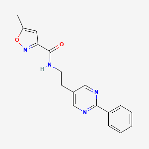 molecular formula C17H16N4O2 B6429639 5-methyl-N-[2-(2-phenylpyrimidin-5-yl)ethyl]-1,2-oxazole-3-carboxamide CAS No. 2034397-07-2
