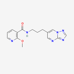 molecular formula C15H16N6O2 B6429640 2-methoxy-N-(3-{[1,2,4]triazolo[1,5-a]pyrimidin-6-yl}propyl)pyridine-3-carboxamide CAS No. 2034557-65-6