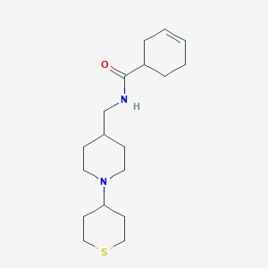 molecular formula C18H30N2OS B6429642 N-{[1-(thian-4-yl)piperidin-4-yl]methyl}cyclohex-3-ene-1-carboxamide CAS No. 2034523-89-0
