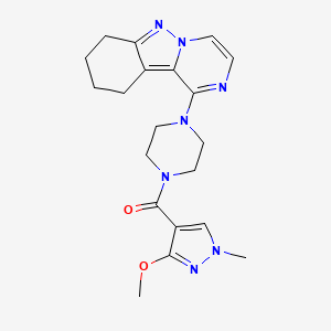 molecular formula C20H25N7O2 B6429658 1-(3-methoxy-1-methyl-1H-pyrazole-4-carbonyl)-4-{7H,8H,9H,10H-pyrazino[1,2-b]indazol-1-yl}piperazine CAS No. 2034259-95-3