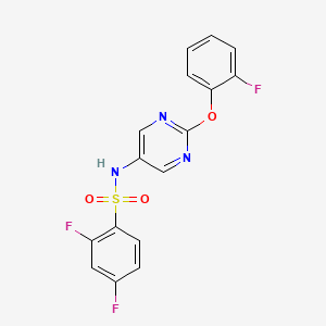 molecular formula C16H10F3N3O3S B6429715 2,4-difluoro-N-[2-(2-fluorophenoxy)pyrimidin-5-yl]benzene-1-sulfonamide CAS No. 1798490-31-9
