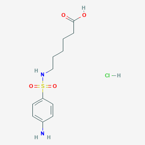 molecular formula C12H19ClN2O4S B6429748 6-(4-aminobenzenesulfonamido)hexanoic acid hydrochloride CAS No. 65019-56-9